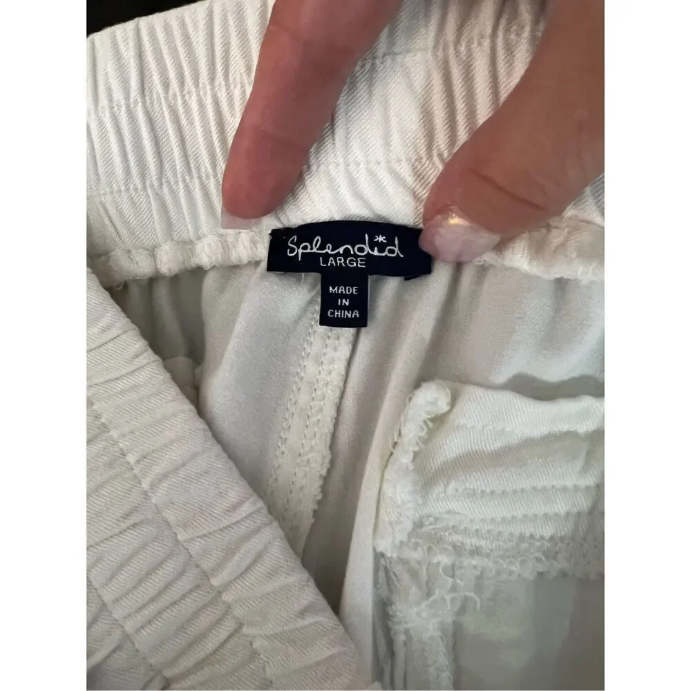 Splendid Sweatpants Womens‎ Size Large White Cozy Pull-on Jogger Pants Casual